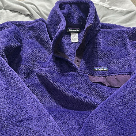 Patagonia Womens Purple Retool Snap Fleece Pullover Size Large - Picture 5 of 8
